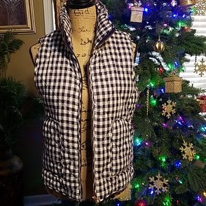 Checkered puffer vest